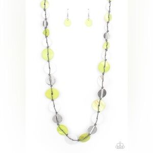 Costume Jewelry-Silver and Yellow Necklace Set